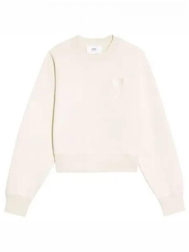 Big Heart Logo Sweatshirt White - AMI - BALAAN 2