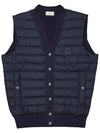 Men's Logo Patch Padded Vest Black - MONCLER - BALAAN 2