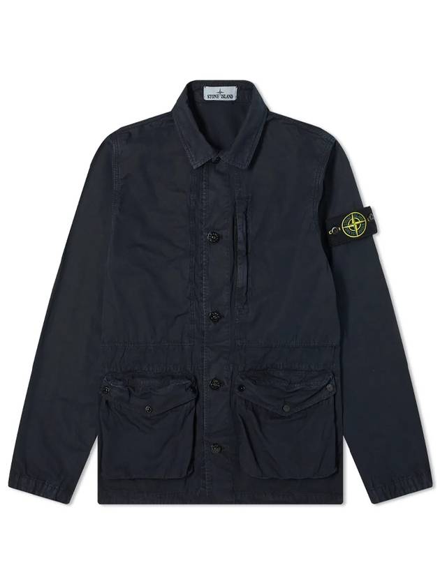 Wappen Patch Old Effect Cotton Zip-up Jacket Navy - STONE ISLAND - BALAAN 1