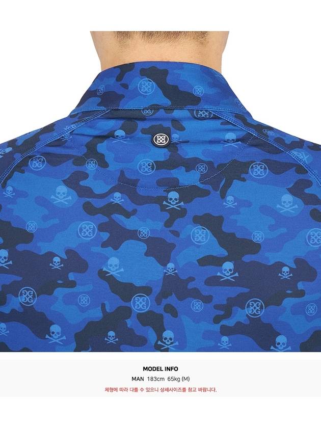 Men's Icon Camo Half Zip Up Long Sleeve T-Shirt Blue - G/FORE - BALAAN 8