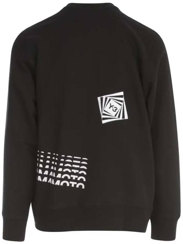 Graphic Print Cotton Sweatshirt Black Hf7068 - Y-3 - BALAAN 4