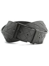 Men's Intrecciato Leather Belt Grey - BOTTEGA VENETA - BALAAN 4