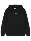 Kids Hooded Logo Black Hoodie - MSGM - BALAAN 1