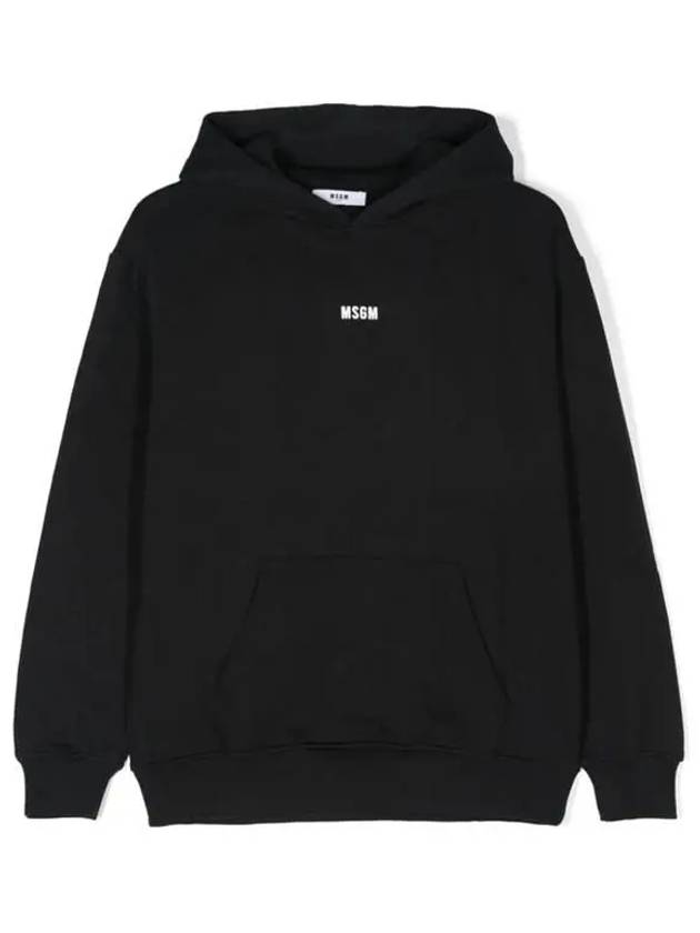 Kids Hooded Logo Black Hoodie - MSGM - BALAAN 1