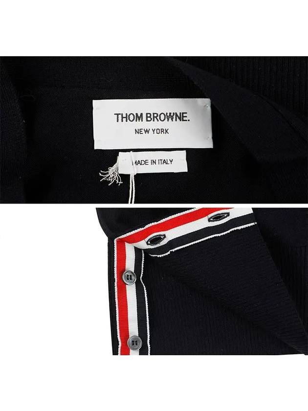 Men's Sustainable Classic Diagonal Wool Cardigan Navy - THOM BROWNE - BALAAN 6