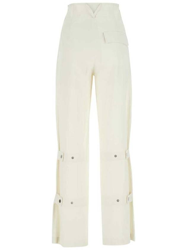 Compact Cotton Trousers Straight Pants White - BOTTEGA VENETA - BALAAN 3