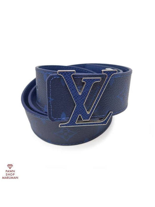 LV Initiales 40mm Reversible Leather Belt Blue - LOUIS VUITTON - BALAAN 1