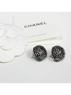 earrings metal resin diamante silver black crystal - CHANEL - BALAAN 4