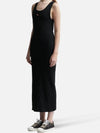 Baby Fox Ribbed Tank Long Dress Black - MAISON KITSUNE - BALAAN 6