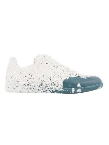 Replica Painting Low Top Sneakers White Oil Blue - MAISON MARGIELA - BALAAN 1