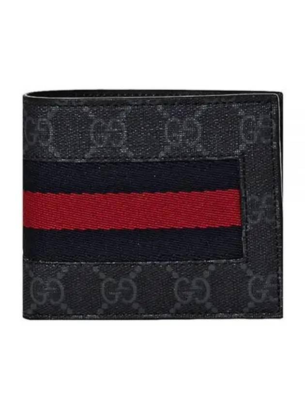 GG Supreme Web Half Wallet Black Grey - GUCCI - BALAAN 2