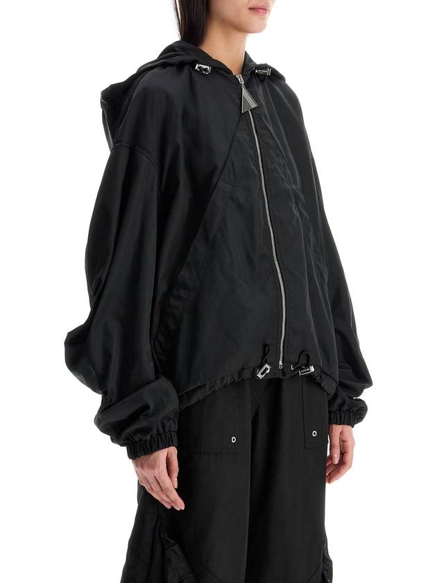 oversized black hooded bomber jacket in polyester - THE ATTICO - BALAAN 2