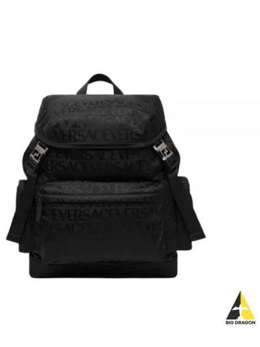 All Over Logo Print Nylon Backpack Black - VERSACE - BALAAN 2