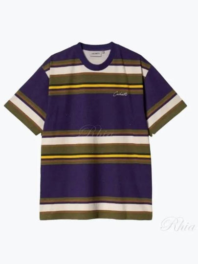 Morcom Striped Short Sleeve T-Shirt Purple - CARHARTT WIP - BALAAN 2