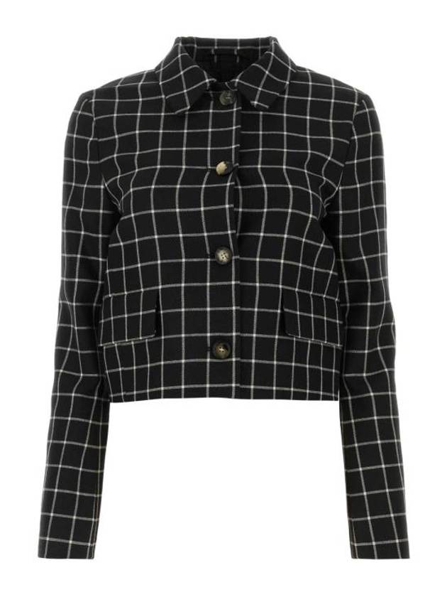 Checked Wool Jacket Black - MARNI - BALAAN 2