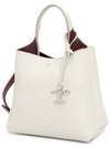 Logo Mini Leather Tote Bag White - TOD'S - BALAAN 3