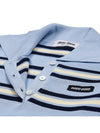 Striped Knit Silk Cotton Polo Shirt Blue - MIU MIU - BALAAN 7