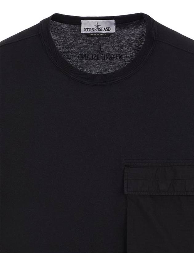 Back Logo Organic Cotton Short Sleeve T Shirt Black - STONE ISLAND - BALAAN 5