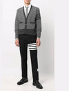 Men's Jersey Stitch Mohair Tweed 4 Lines V-Neck Cardigan Grey - THOM BROWNE - BALAAN 5