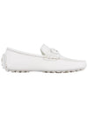 Gancini Ornament Driving Shoes White - SALVATORE FERRAGAMO - BALAAN 5