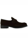 Triangle Logo Suede Loafers Dark Brown - PRADA - BALAAN 2