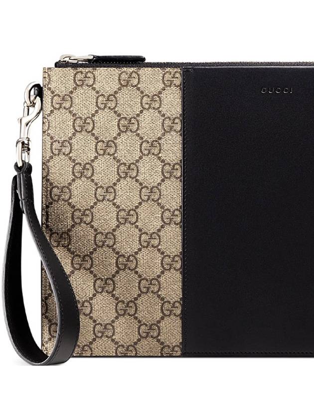 GG Eden Supreme Canvas Clutch Bag Black Beige - GUCCI - BALAAN 5