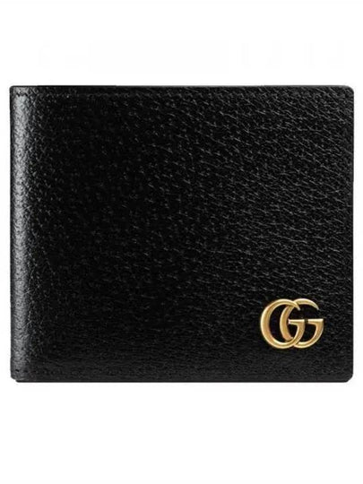 GG Marmont Leather Bi Fold Wallet Black Gold - GUCCI - BALAAN 2