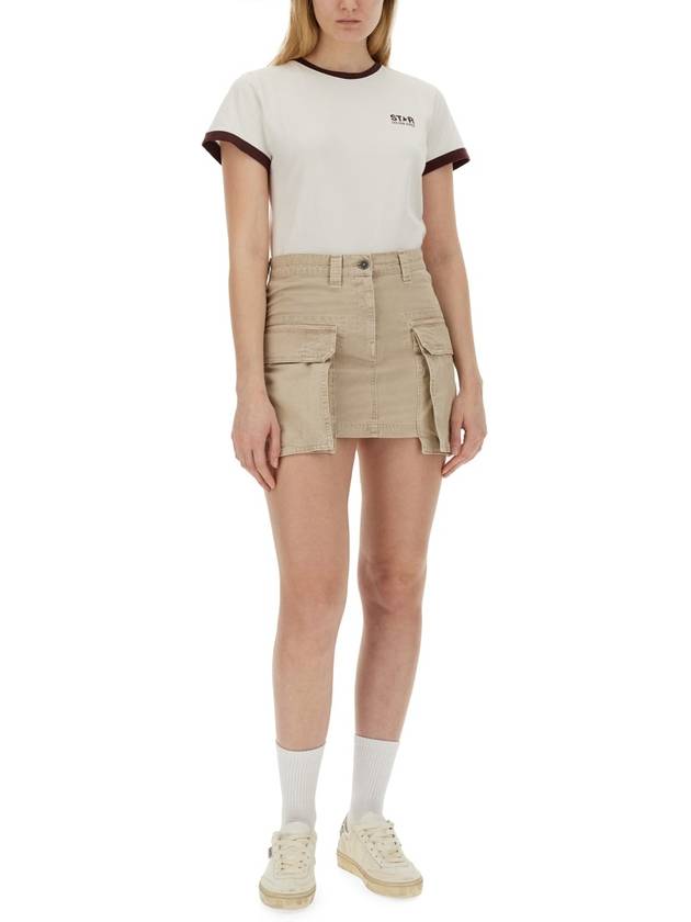 Colored Cargo A-Line Skirt Khaki - GOLDEN GOOSE - BALAAN 3