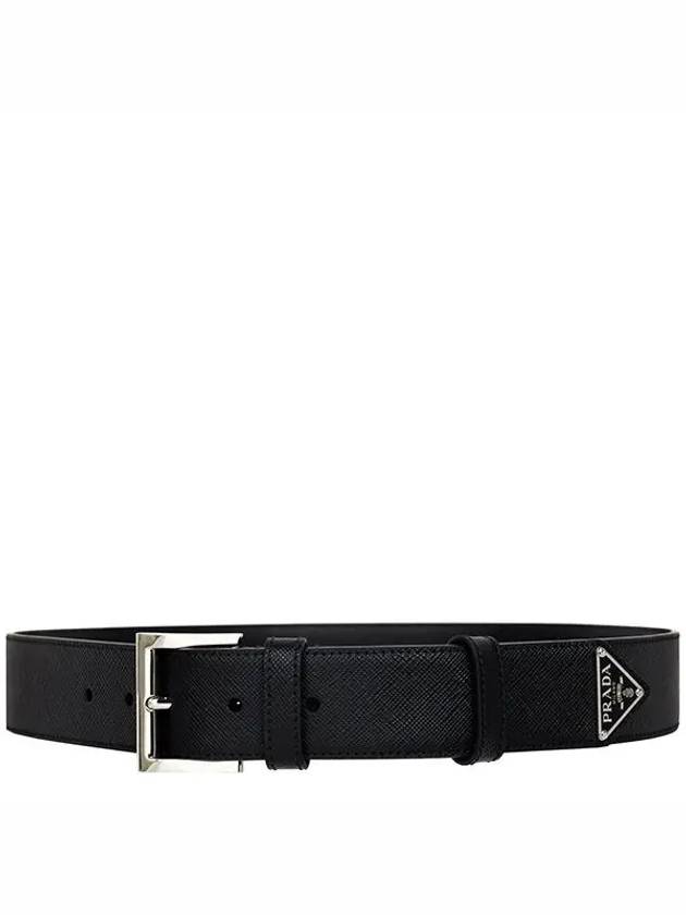 Saffiano Leather Belt Black - PRADA - BALAAN 3