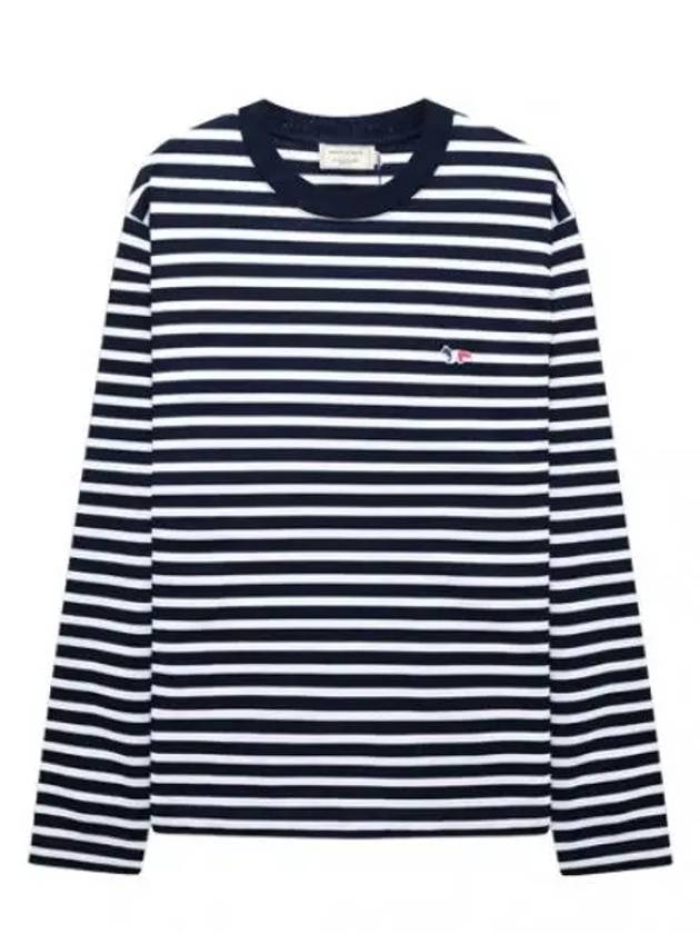 Marine Stripe Tricolor Fox Patch Women s Long Sleeve T Shirt - MAISON KITSUNE - BALAAN 1