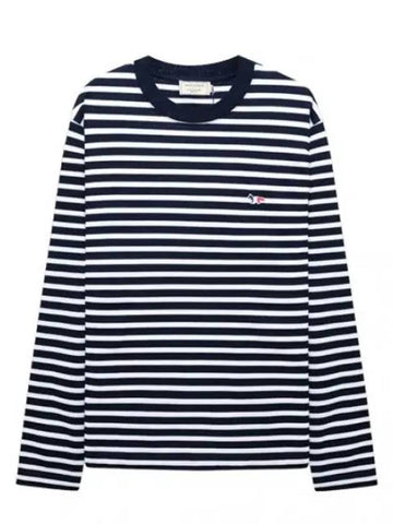 Marine Stripe Tricolor Fox Patch Women s Long Sleeve T Shirt - MAISON KITSUNE - BALAAN 1