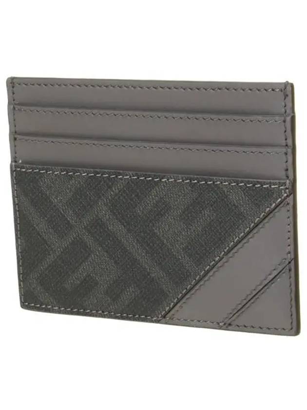 Diagonal FF Canvas Card Wallet Gray - FENDI - BALAAN 3