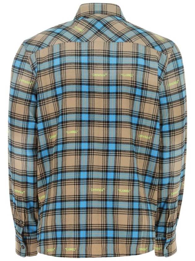 Men's Check Print Long Sleeve Shirt - OFF WHITE - BALAAN 3