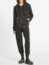 Lanvin Women s Logo Embroidery Painting Hooded Zip Up Washed Black RW HOG006 S1 - GALLERY DEPT. - BALAAN 5