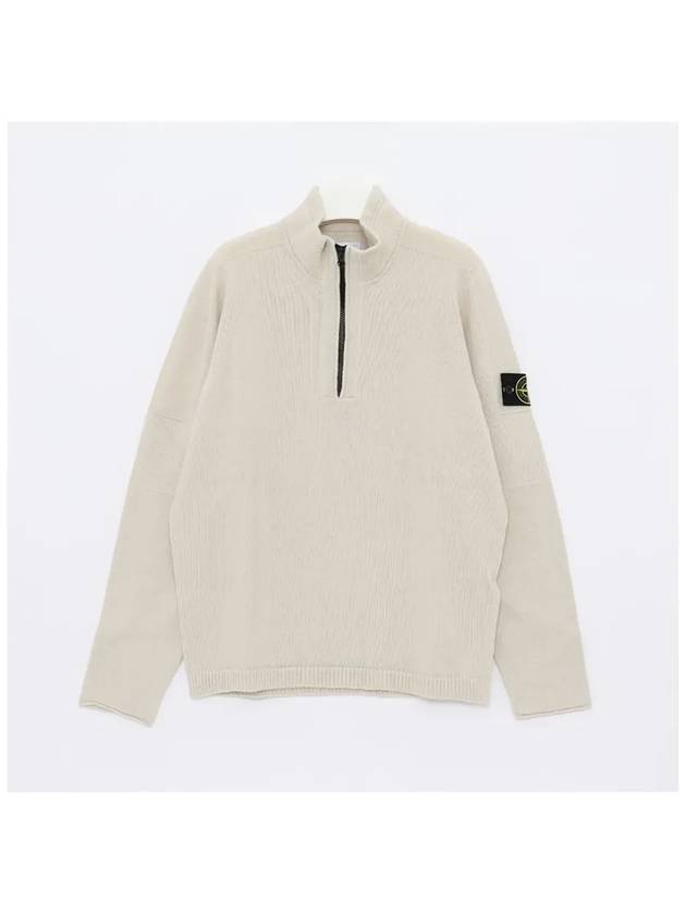 Wappen Patch Lambswool Half-Zip Knit Top Plaster - STONE ISLAND - BALAAN 3