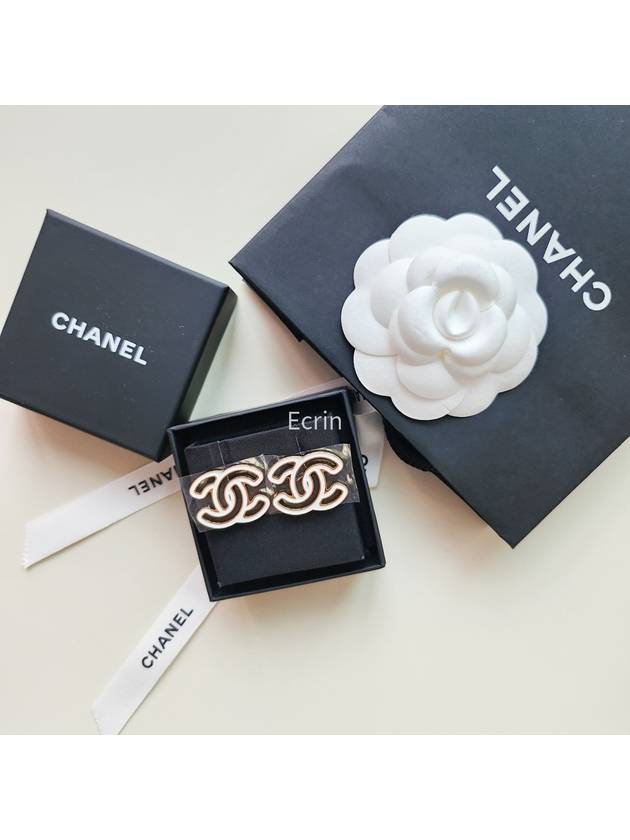 CC Logo Earrings Gold White ABD873 - CHANEL - BALAAN 9