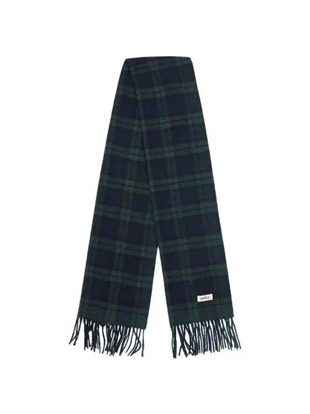 Drold Monsieur Unisex Tartan Check Scarf Muffler Dark Green CSF105 WS001 DGN - DROLE DE MONSIEUR - BALAAN 3