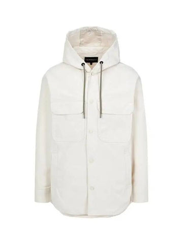 Men s String Hooded Snap Button Jacket Ivory 271789 - EMPORIO ARMANI - BALAAN 1