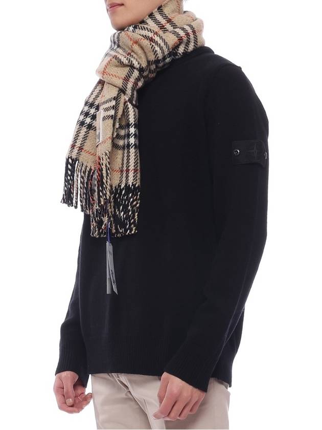 Check Reversible Wool Cashmere Scarf Sand - BURBERRY - BALAAN 5