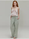 Ribbon Cotton Two Tuck Wide Pants Khaki - OPENING SUNSHINE - BALAAN 4