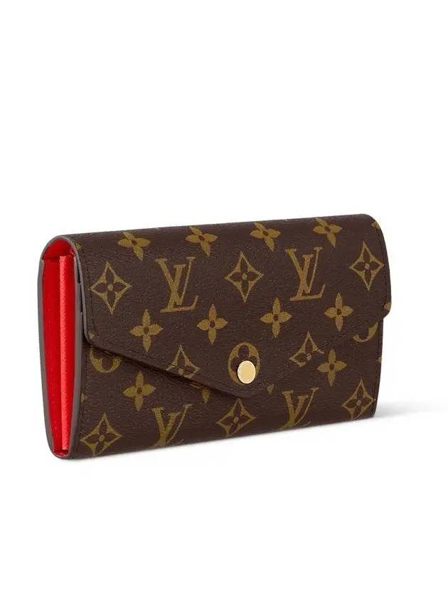 Sarah Monogram Long Wallet Brown Red - LOUIS VUITTON - BALAAN 3