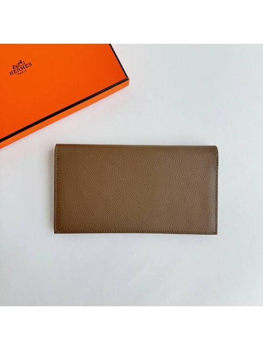 Citizen Twill Silk Long Wallet Beige H074307CAAB - HERMES - BALAAN 1