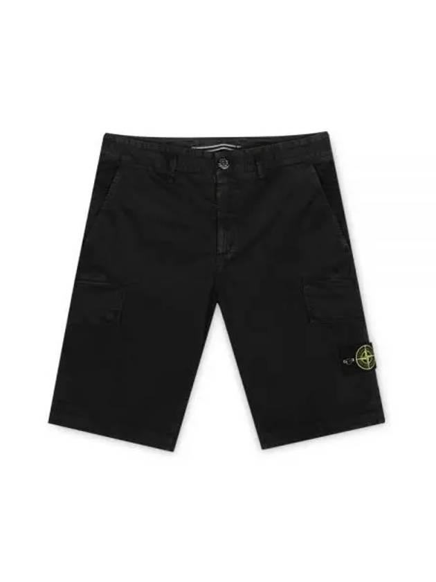 Compass Badge Cargo Shorts Black - STONE ISLAND - BALAAN 2