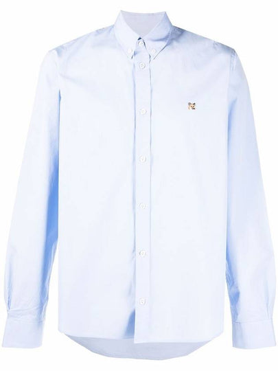 Small Fox Head Patch Classic Long Slevee Shirt Light Blue - MAISON KITSUNE - BALAAN 2