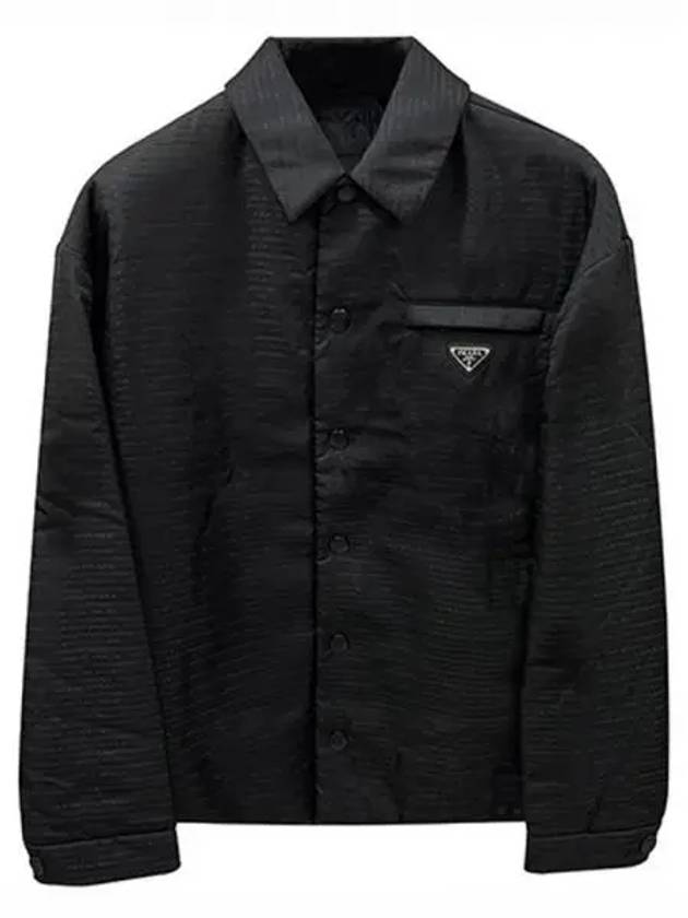 Logo Re-nylon Padded Shirt Black - PRADA - BALAAN 2