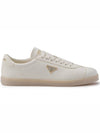 Triangle Logo Lane Leather Low-Top Sneakers Ivory - PRADA - BALAAN 3