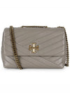 Kira Chevron Convertible Strap Small Shoulder Bag Grey Heron - TORY BURCH - BALAAN 3