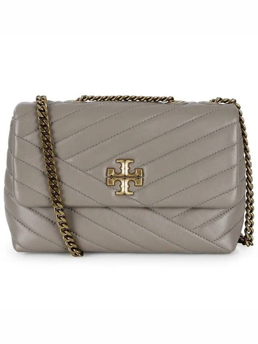 Kira Chevron Convertible Strap Small Shoulder Bag Grey Heron - TORY BURCH - BALAAN 2