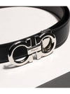 Reversible Gancini Leather Belt Black - SALVATORE FERRAGAMO - BALAAN 3