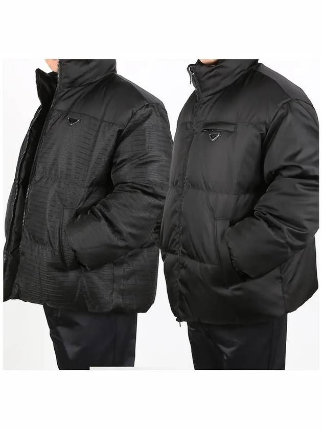 Medium-Length Re-Nylon Reversible Down Padded Jacket Black - PRADA - BALAAN 3